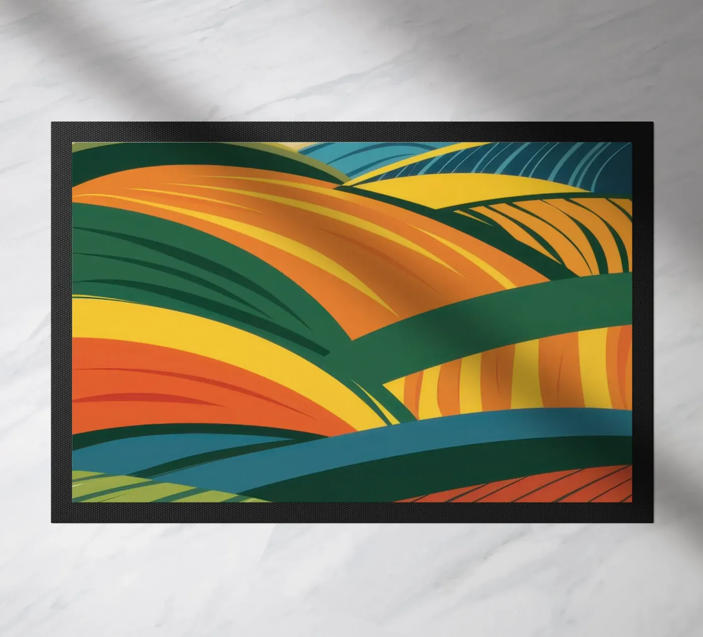 Overvloedig glooiende velden deurmat van Sun Riser