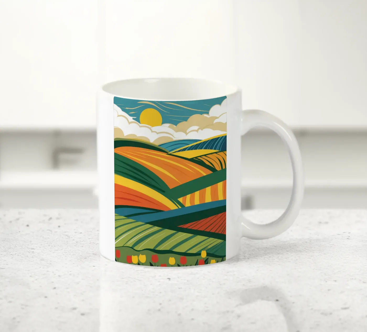 Bountiful Rolling Fields ceramic mug by Sun Riser
