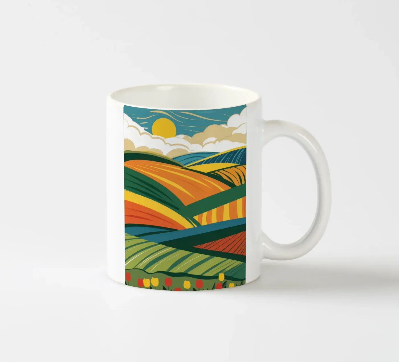 Bountiful Rolling Fields ceramic mug by Sun Riser