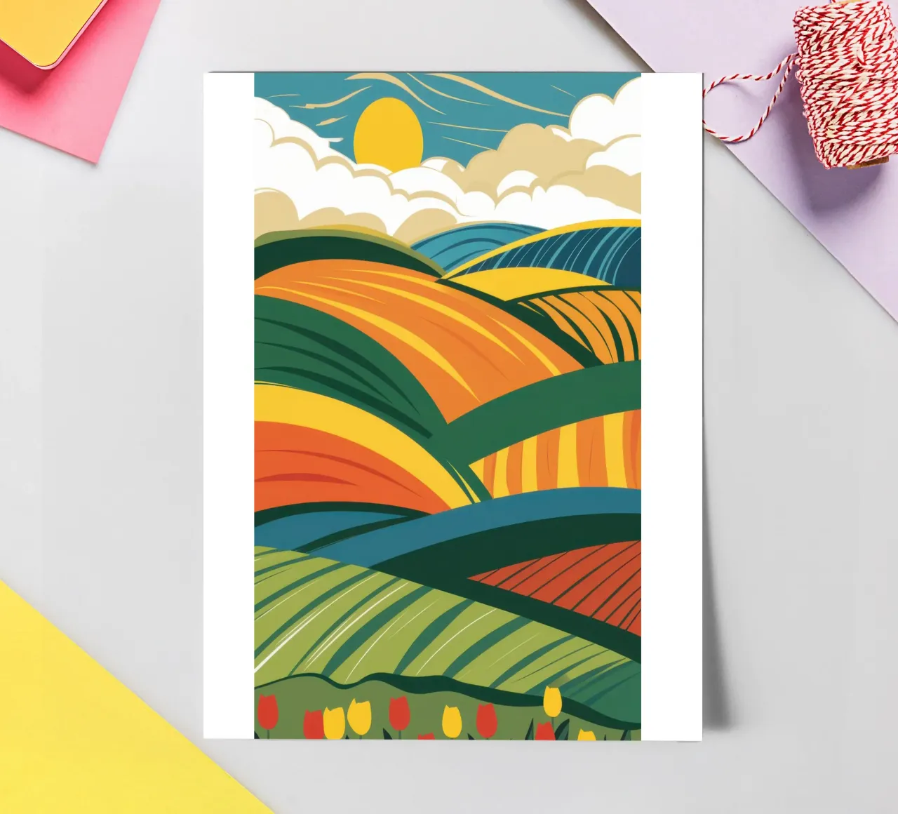 Bountiful Rolling Fields sticker sheet by Sun Riser