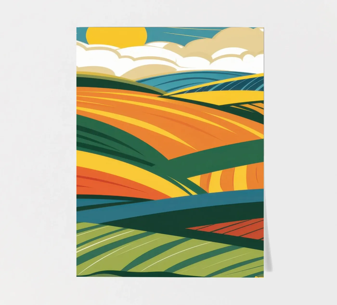 Bountiful Rolling Fields sticker sheet by Sun Riser