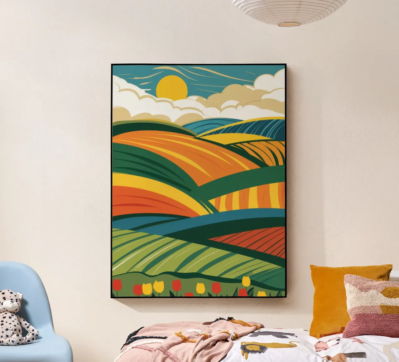 Overvloedig glooiende velden acryl van Sun Riser