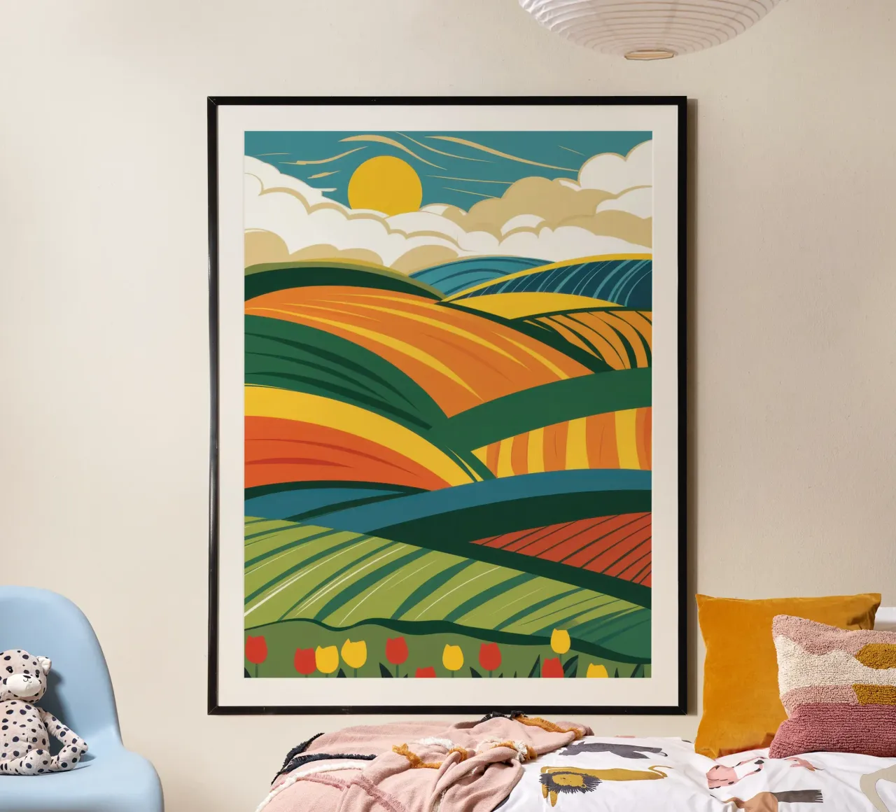 Overvloedig glooiende velden poster van Sun Riser