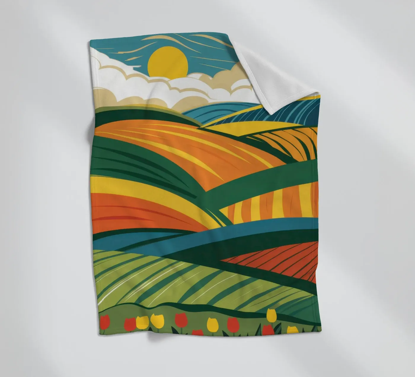 Bountiful Rolling Fields fleece blanket by Sun Riser