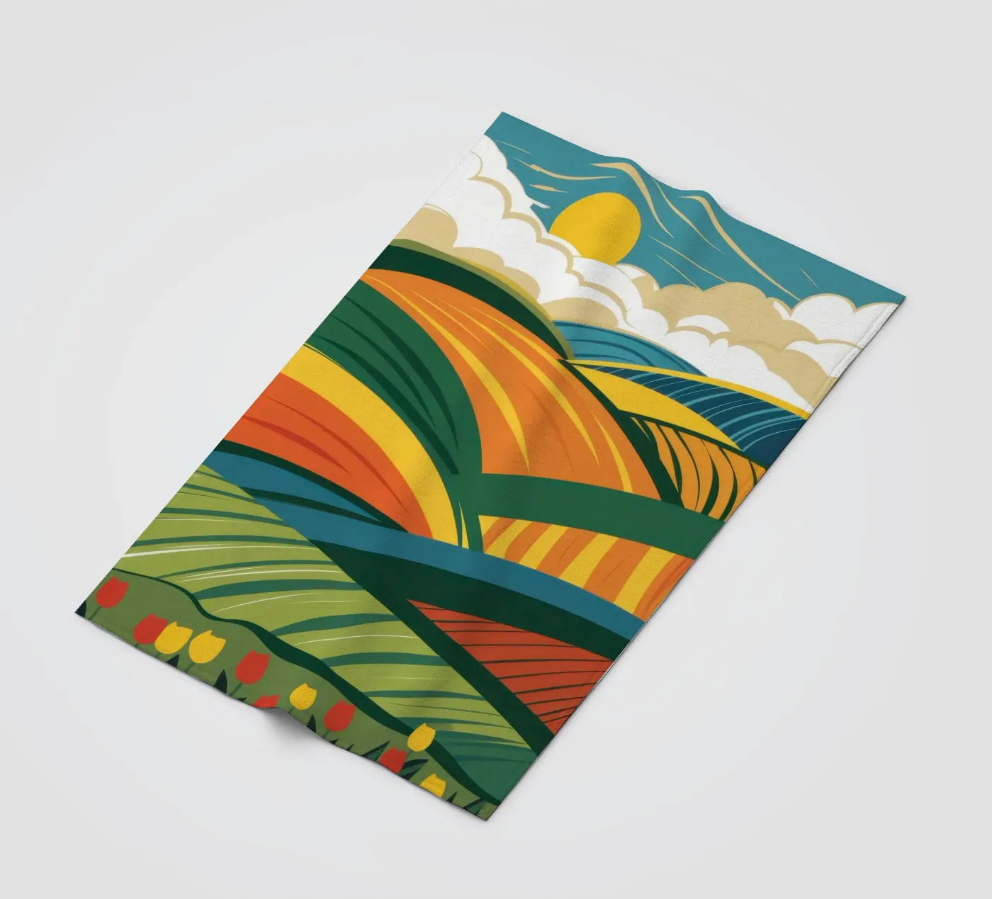 Bountiful Rolling Fields fleece blanket by Sun Riser