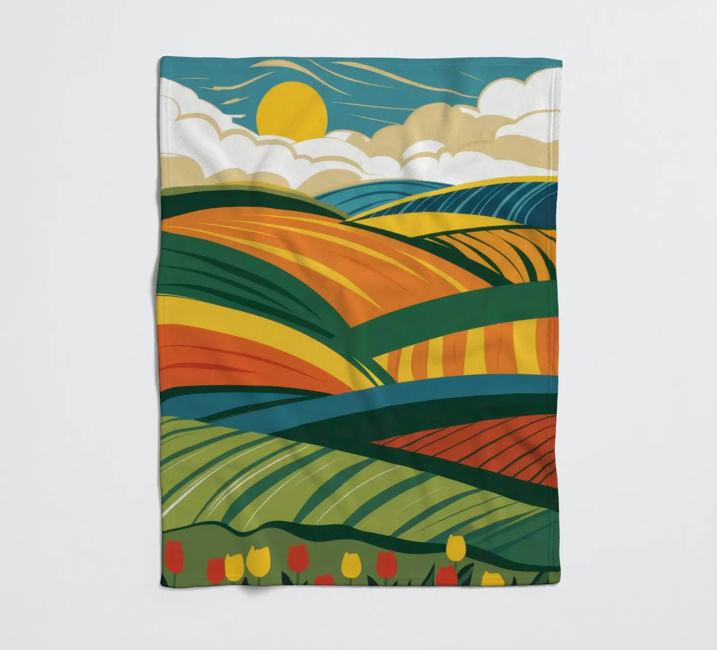 Bountiful Rolling Fields fleece blanket by Sun Riser