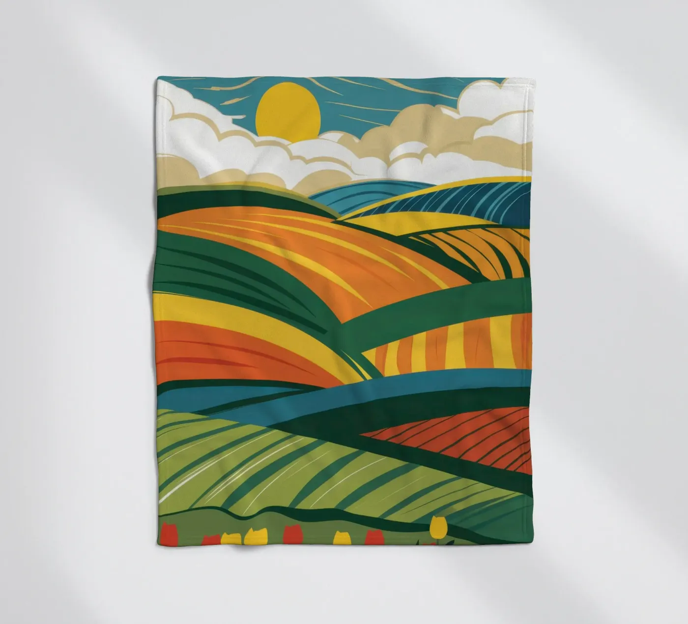 Bountiful Rolling Fields fleece blanket by Sun Riser