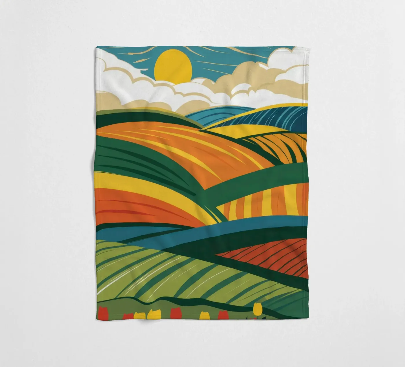 Bountiful Rolling Fields fleece blanket by Sun Riser