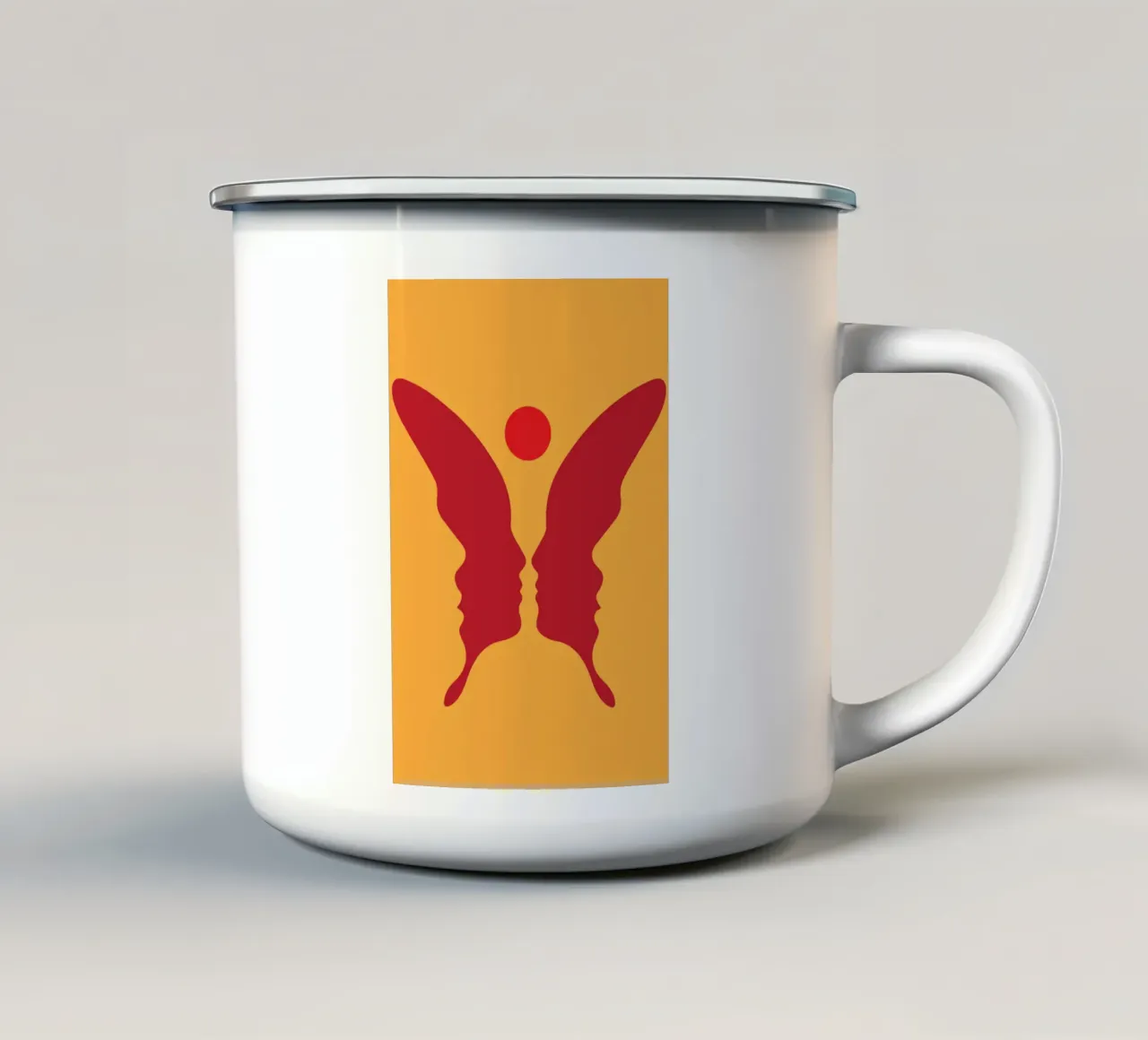 farfalla shilouette tazza in smalto da SADELA