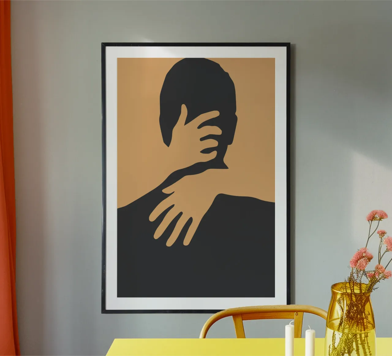 silhouette dell'abbraccio carta hahnemühle da SADELA