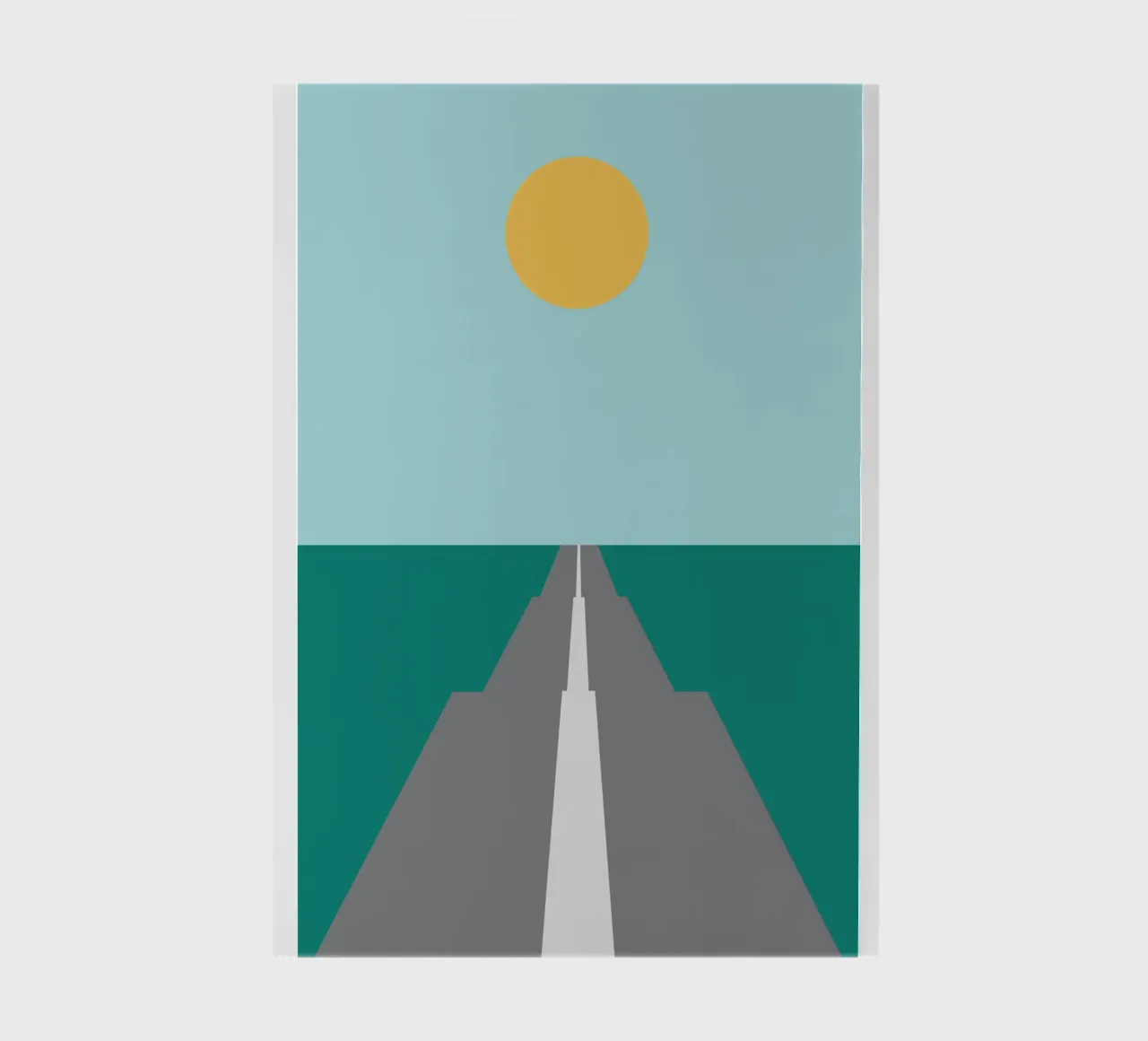 road in the middle of the meadow notebook by SADELA