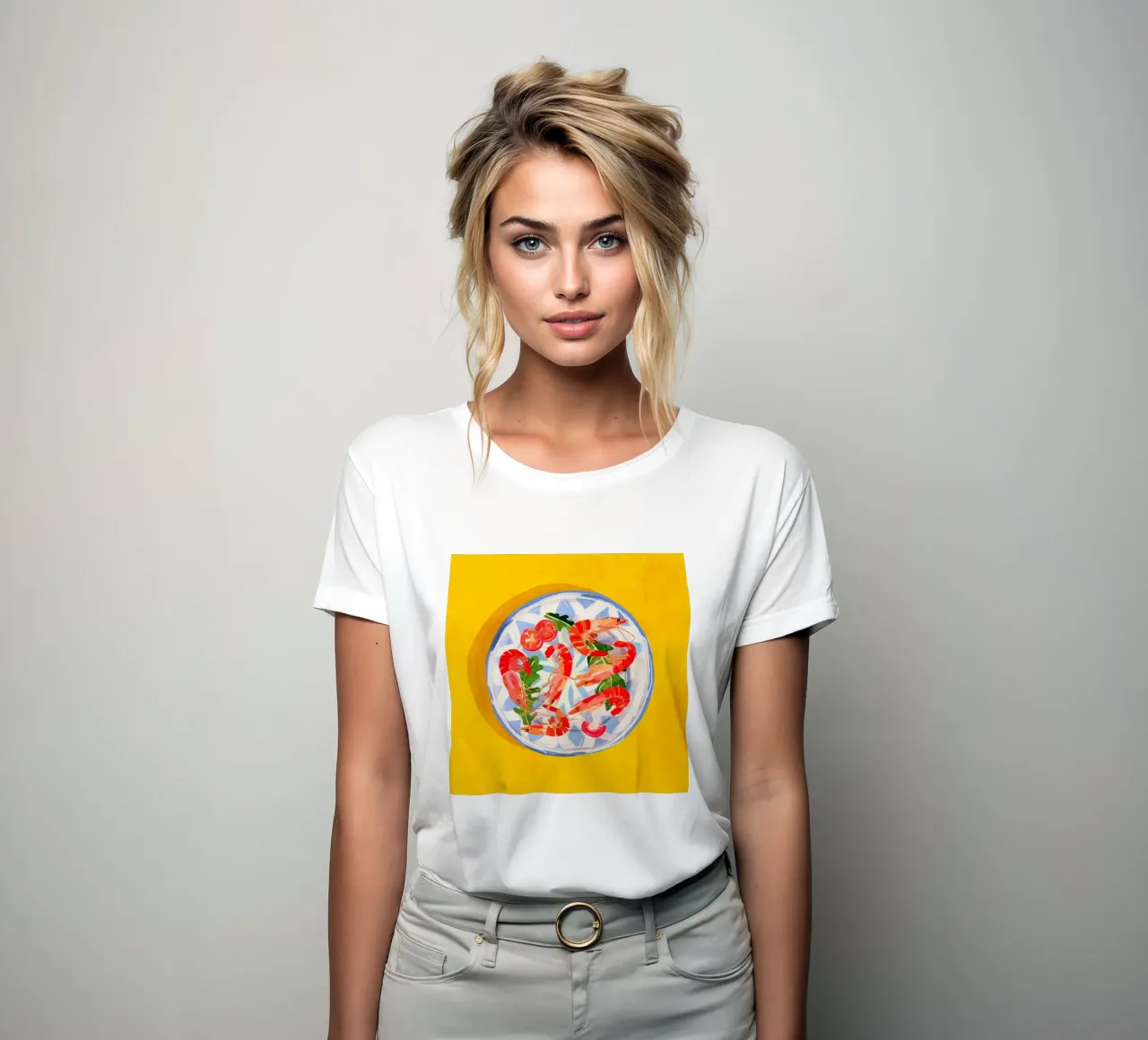 Seafood plate 6 women's fitted t-shirt by ThingDesign