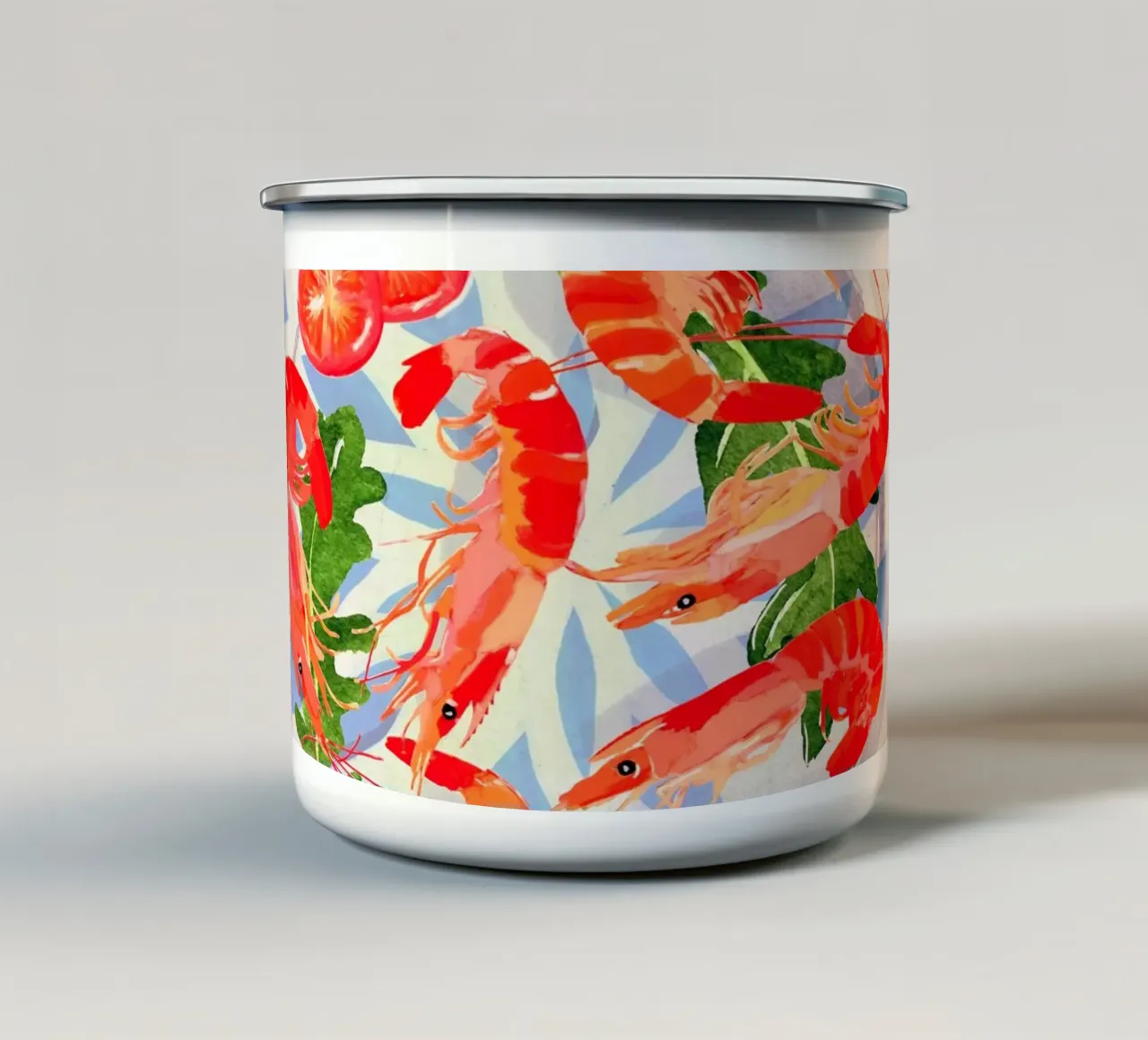Piatto di frutti di mare 6 tazza in smalto da ThingDesign