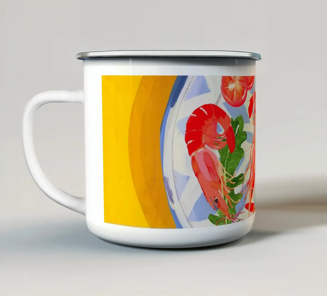 Piatto di frutti di mare 6 tazza in smalto da ThingDesign