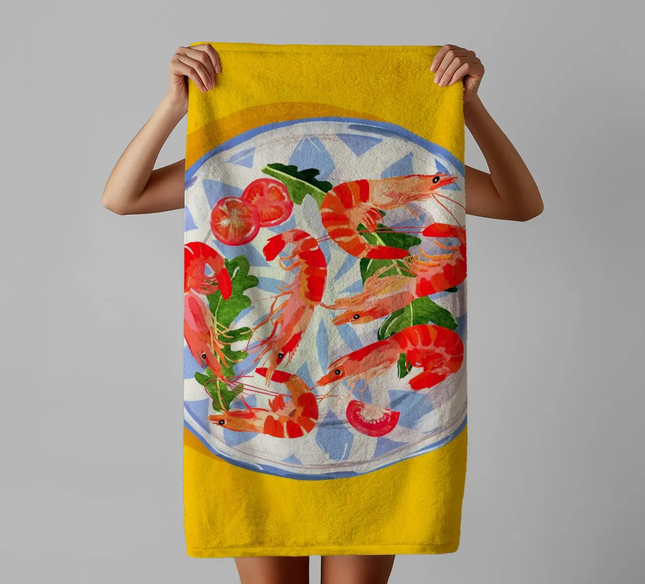 Piatto di frutti di mare 6 asciugamano da bagno da ThingDesign
