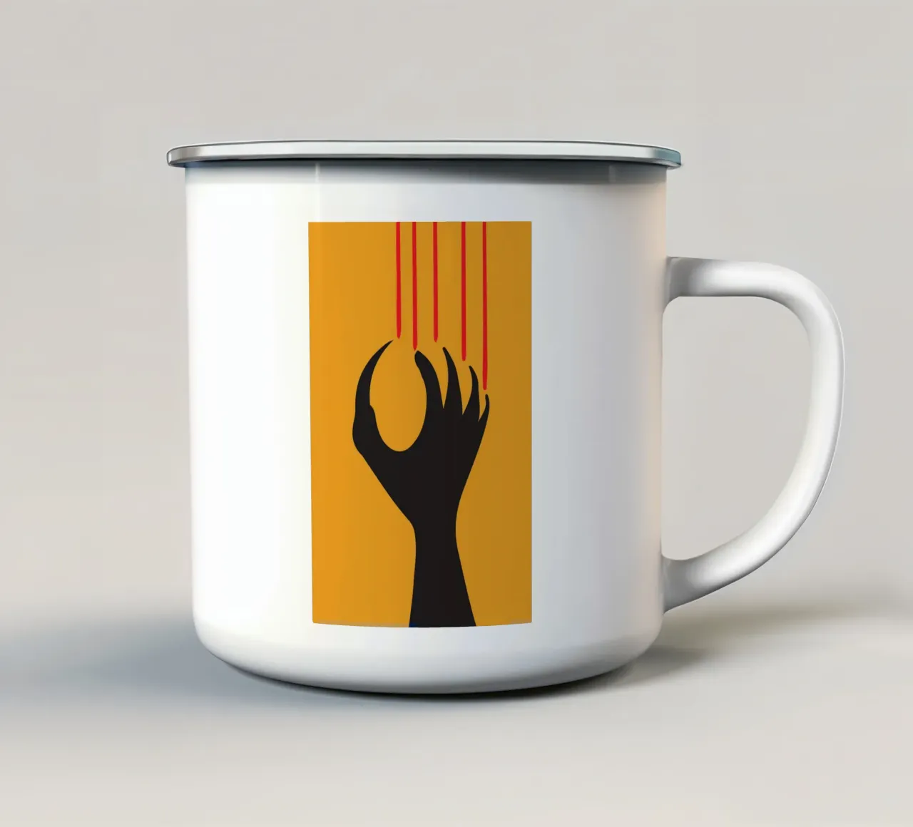 silhouet van klauwen en nagels emaille mok van SADELA