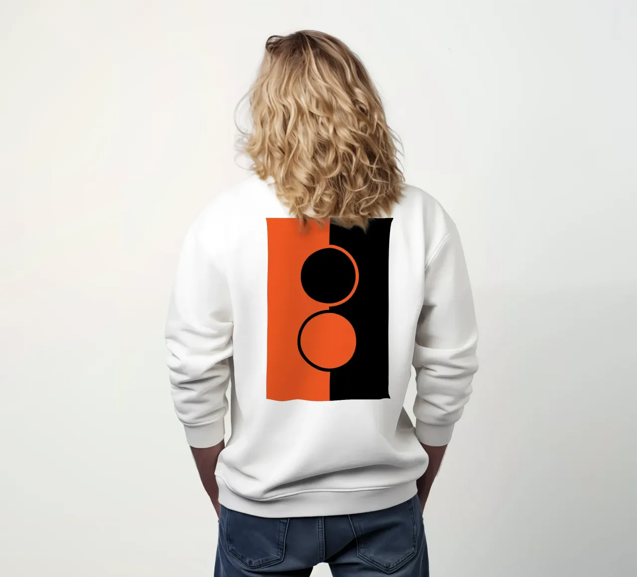 due cerchi arancione nero felpa da SADELA