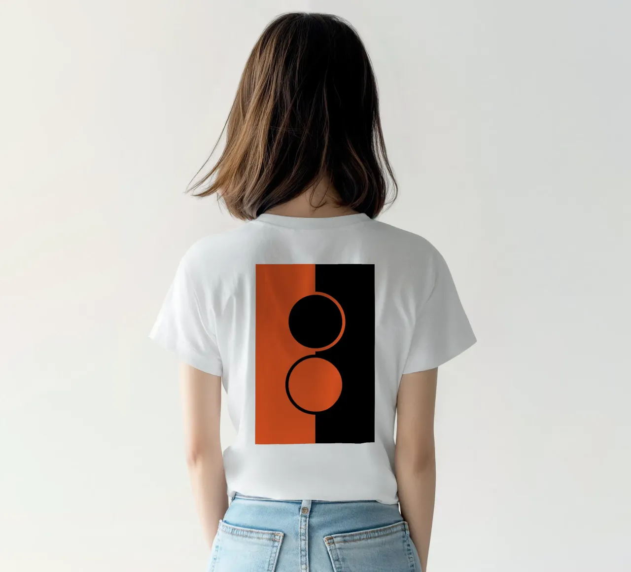 due cerchi arancione nero t-shirt da SADELA