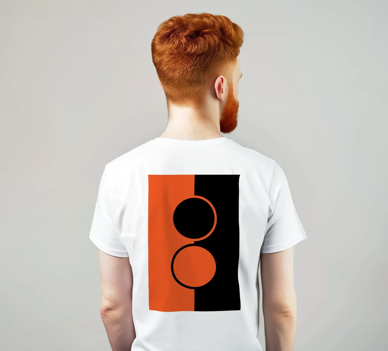due cerchi arancione nero t-shirt da SADELA