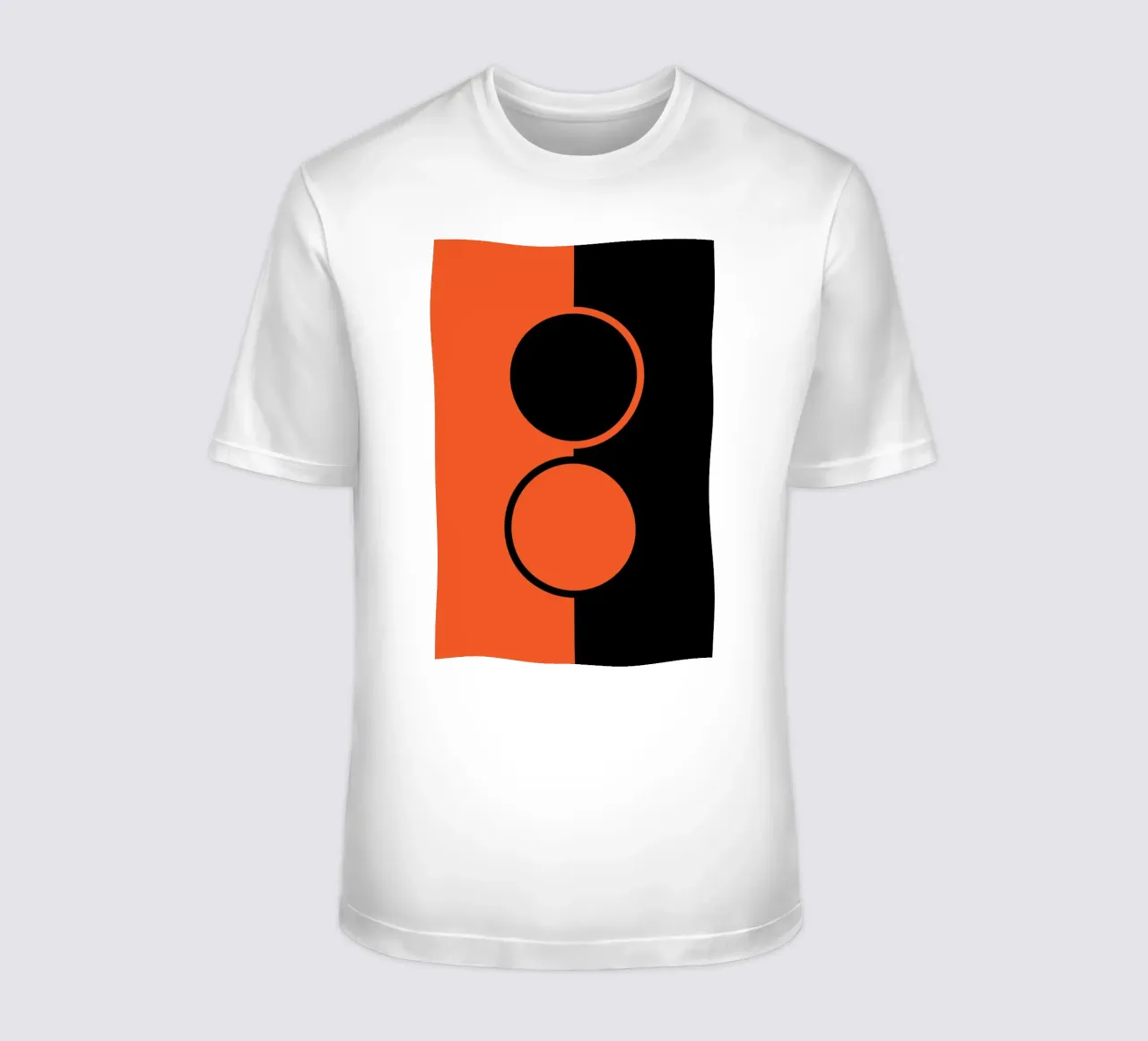 due cerchi arancione nero t-shirt da SADELA