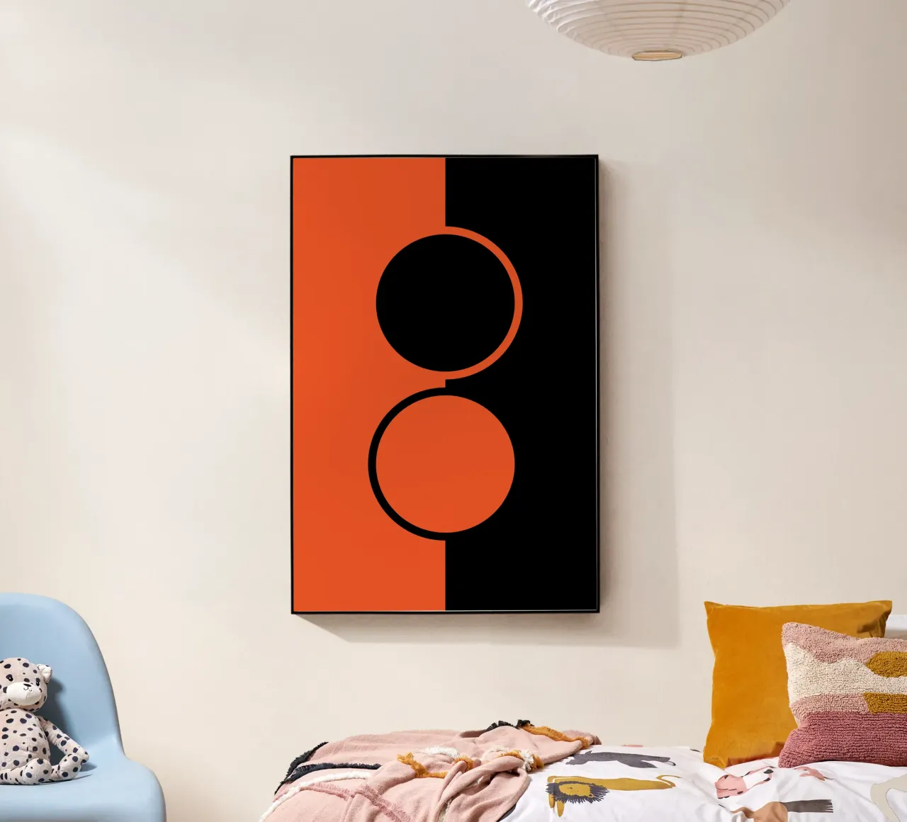 due cerchi arancione nero plexiglass da SADELA