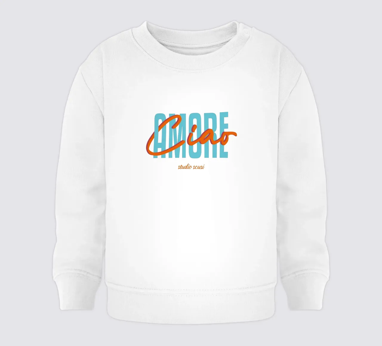 Ciao Amore Türkis Rot intrecciato felpa neonato da studio scusi