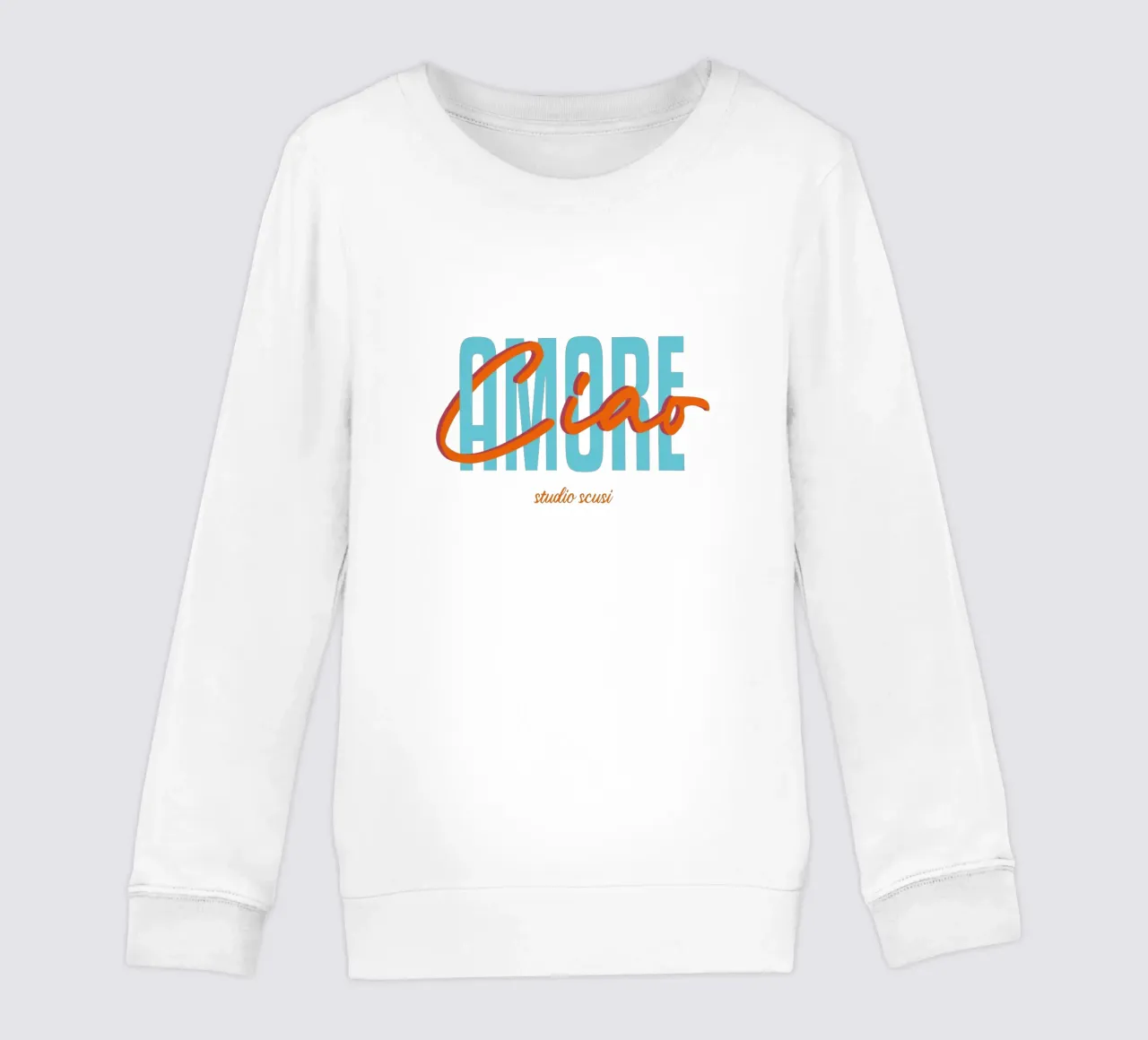 Ciao Amore Türkis Rot intrecciato sudadera para niño de studio scusi