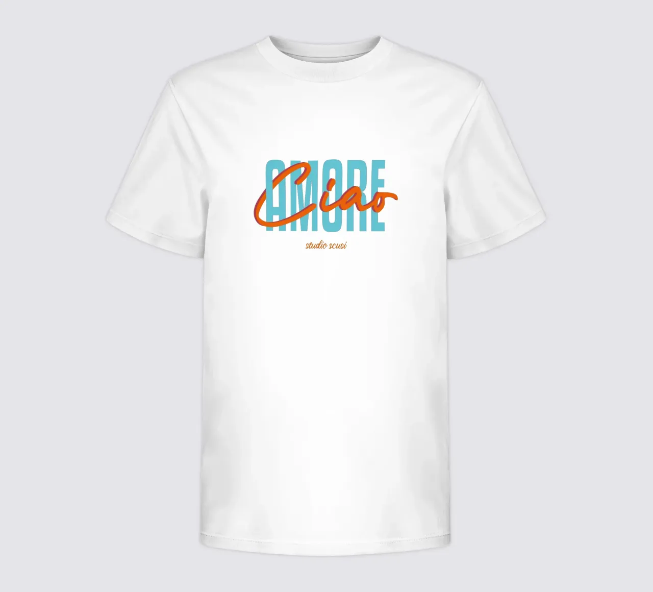 Ciao Amore Türkis Rot intrecciato t-shirt bambini da studio scusi