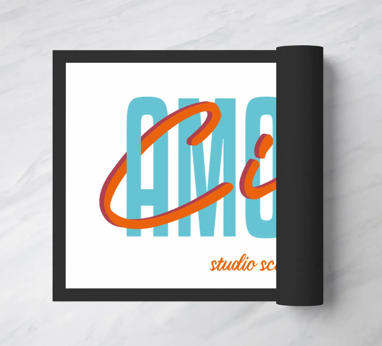 Ciao Amore Türkis Rot intrecciato zerbino da studio scusi