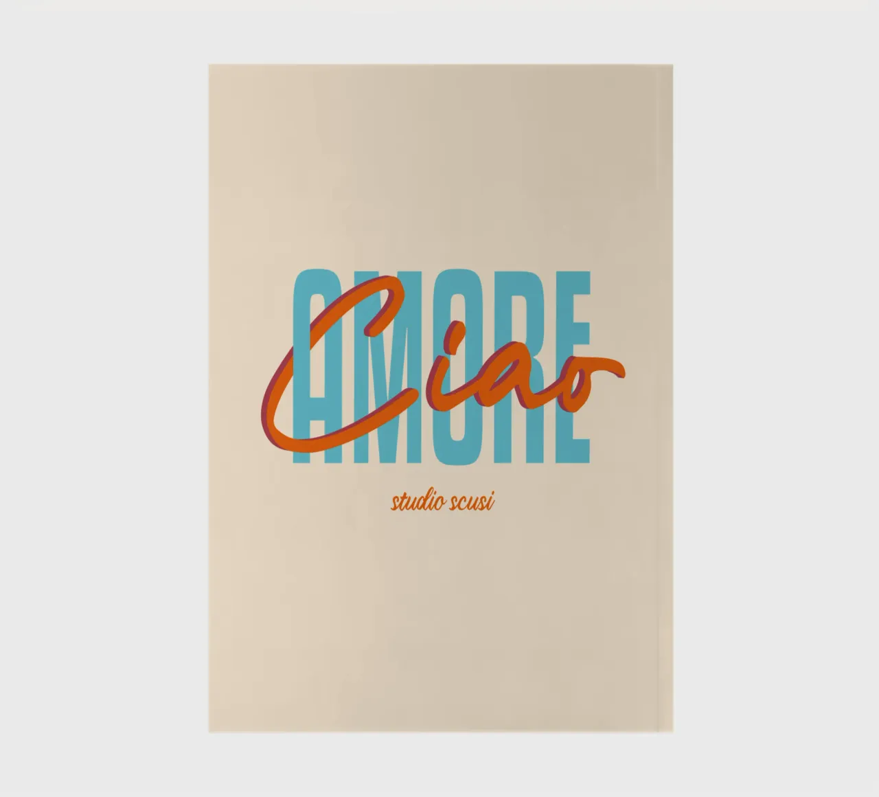 Ciao Amore Türkis Rot intrecciato diario da studio scusi