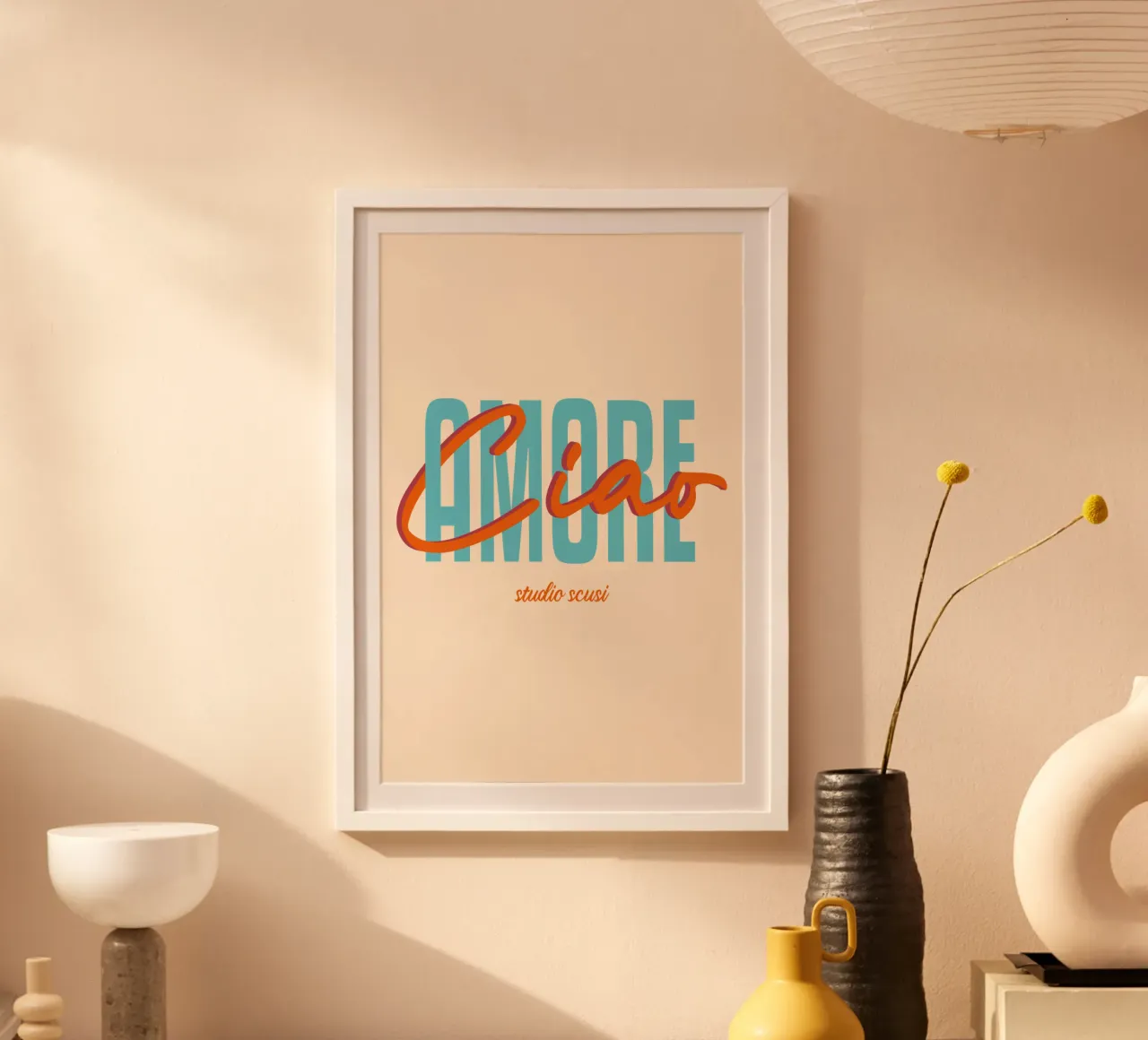 Ciao Amore Türkis Rot intrecciato carta hahnemühle da studio scusi