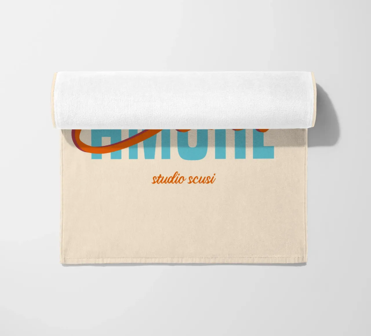 Ciao Amore Türkis Rot intrecciato telo mare da studio scusi