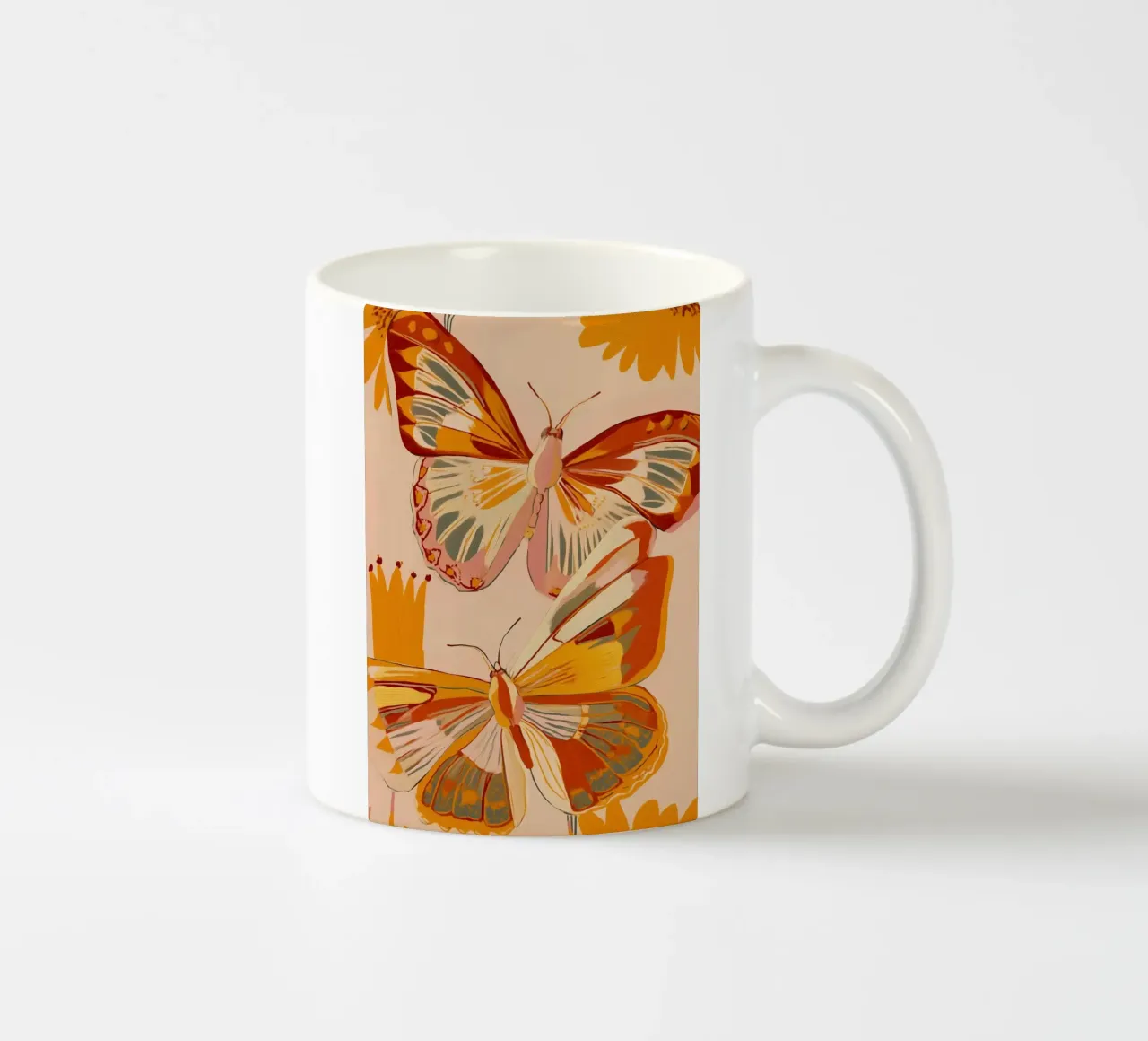 Golden Flight - Dance of the Butterflies tazza in ceramica da Luca