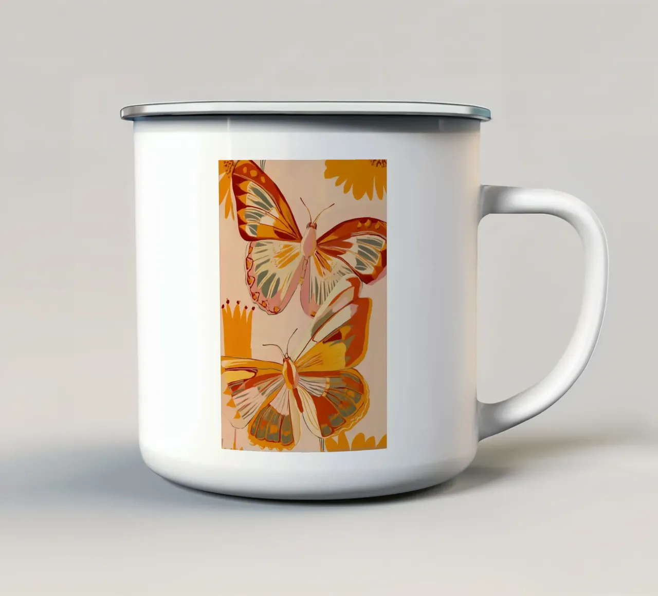 Golden Flight - Dance of the Butterflies tazza in smalto da Luca