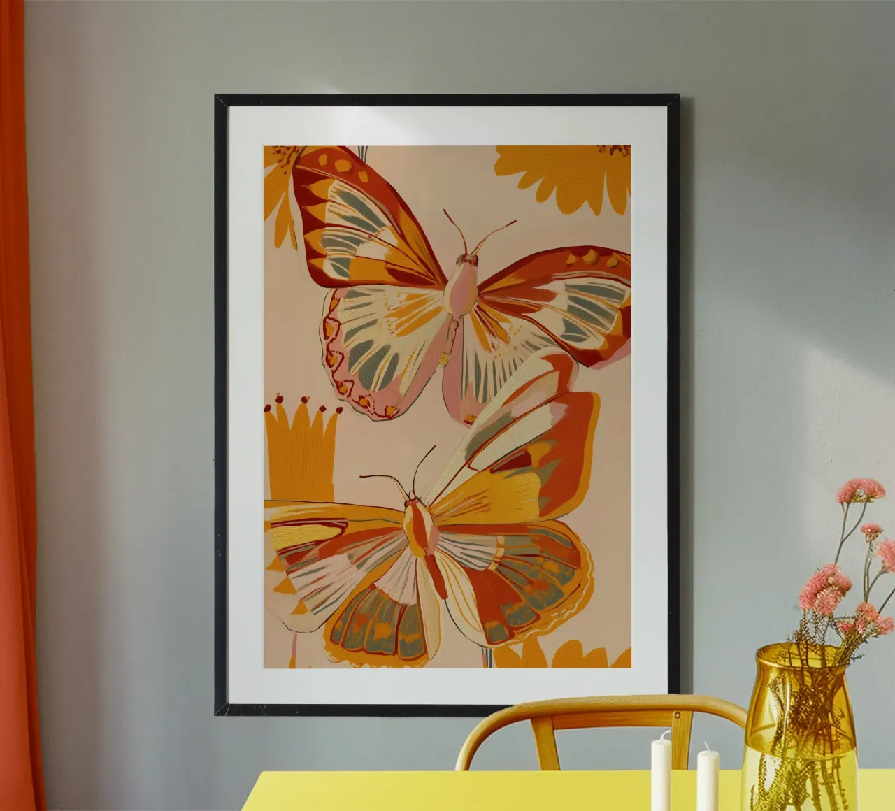 Golden Flight - Dance of the Butterflies carta hahnemühle da Luca