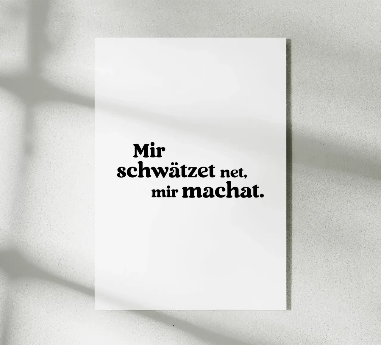 Mir schwätzed net mir machat metacrilato de treechild
