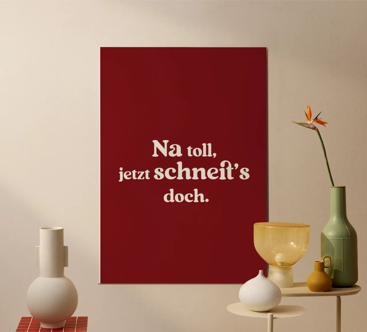 Na toll jetzt schneit`s doch (Red) alluminio dibond da treechild