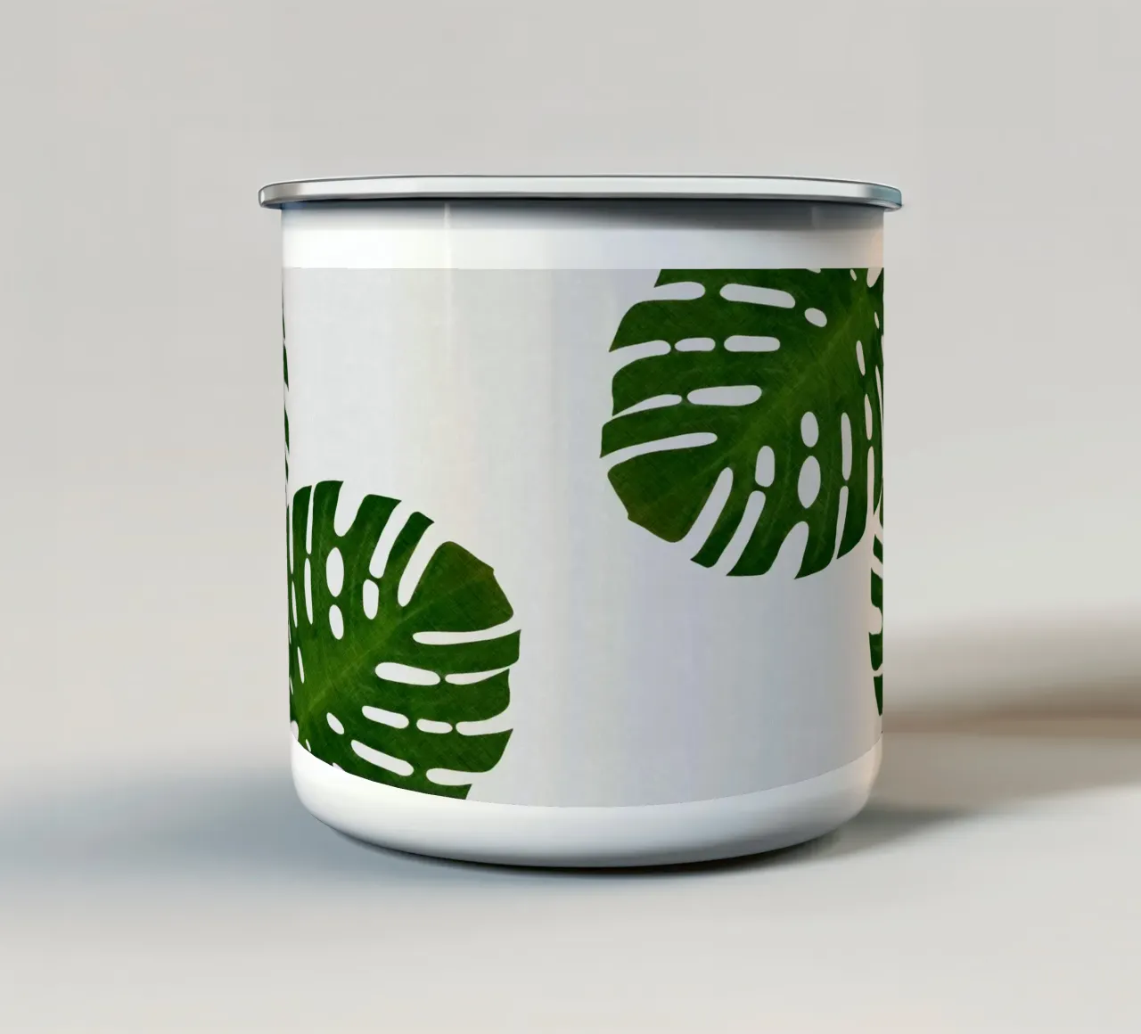 Foglia di Monstera II tazza in smalto da Orara Studio