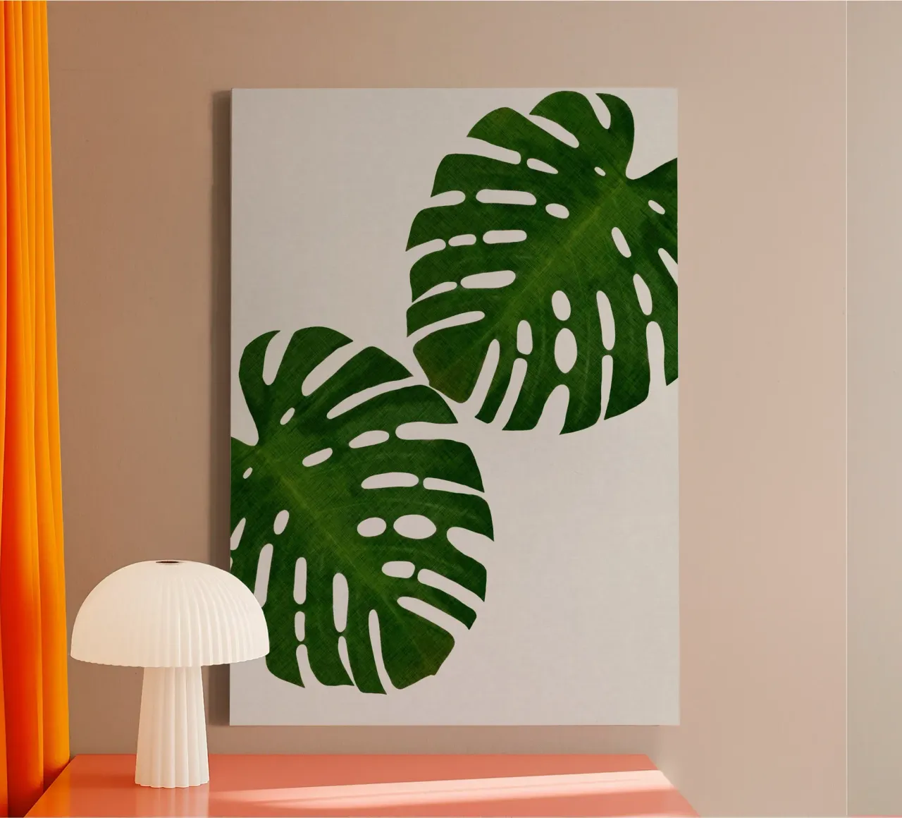 Monstera Leaf II canvas with Floater frame by Orara Studio