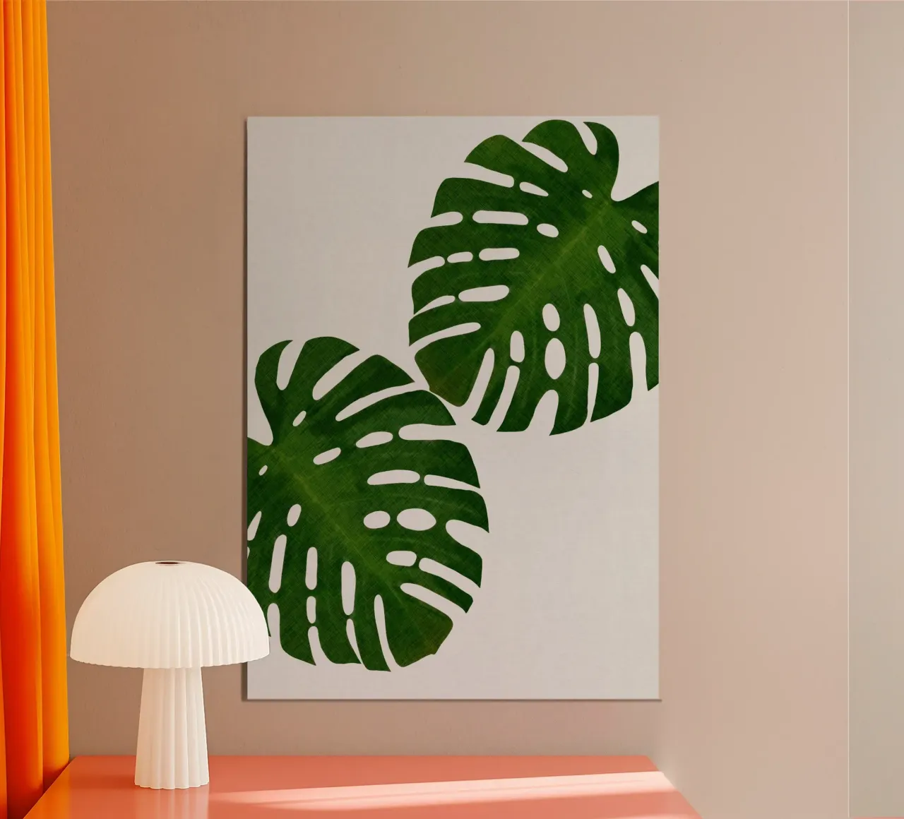 Foglia di Monstera II poster con telaio in plastica da Orara Studio