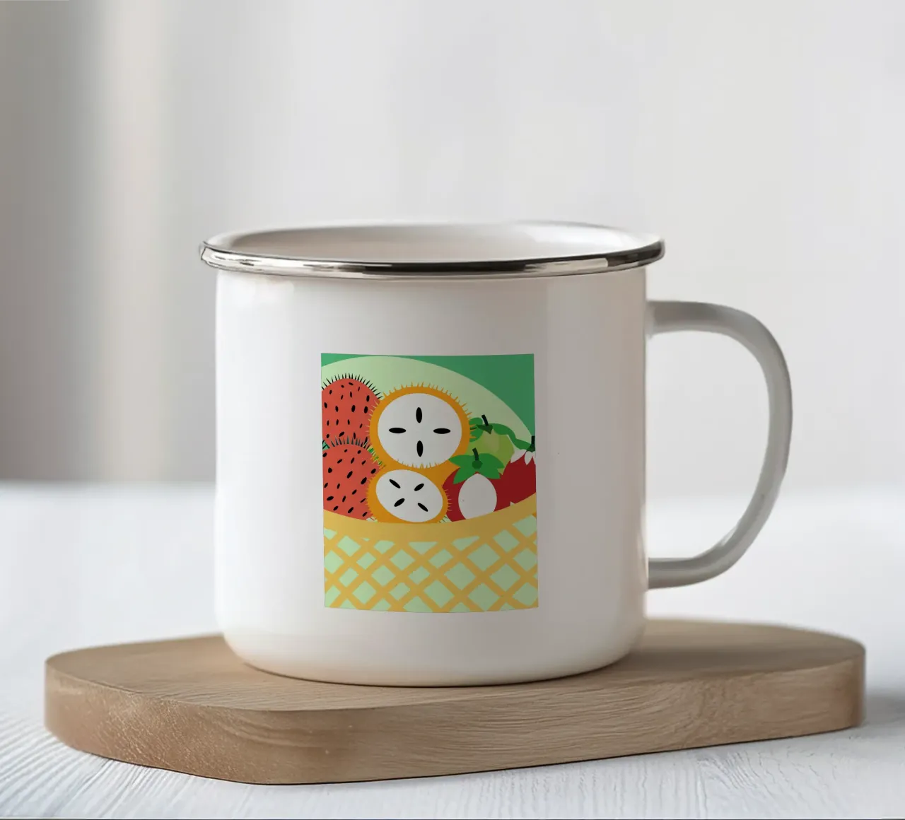 Rambutan fresco tazza in smalto da OFFICIAL FRUIT & VEGETABLES