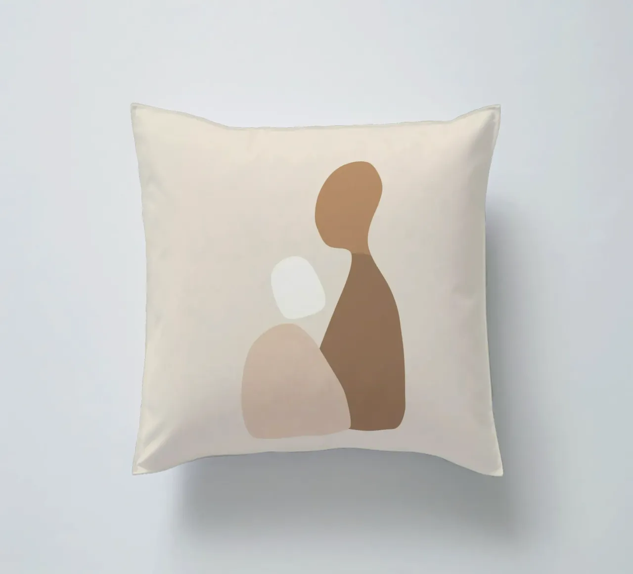Together - Arte astratta minimale di forme in colori neutri cuscino da Aralyn