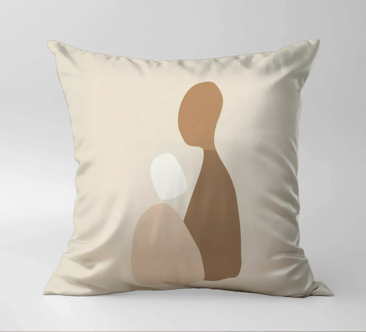 Together - Arte astratta minimale di forme in colori neutri cuscino da Aralyn