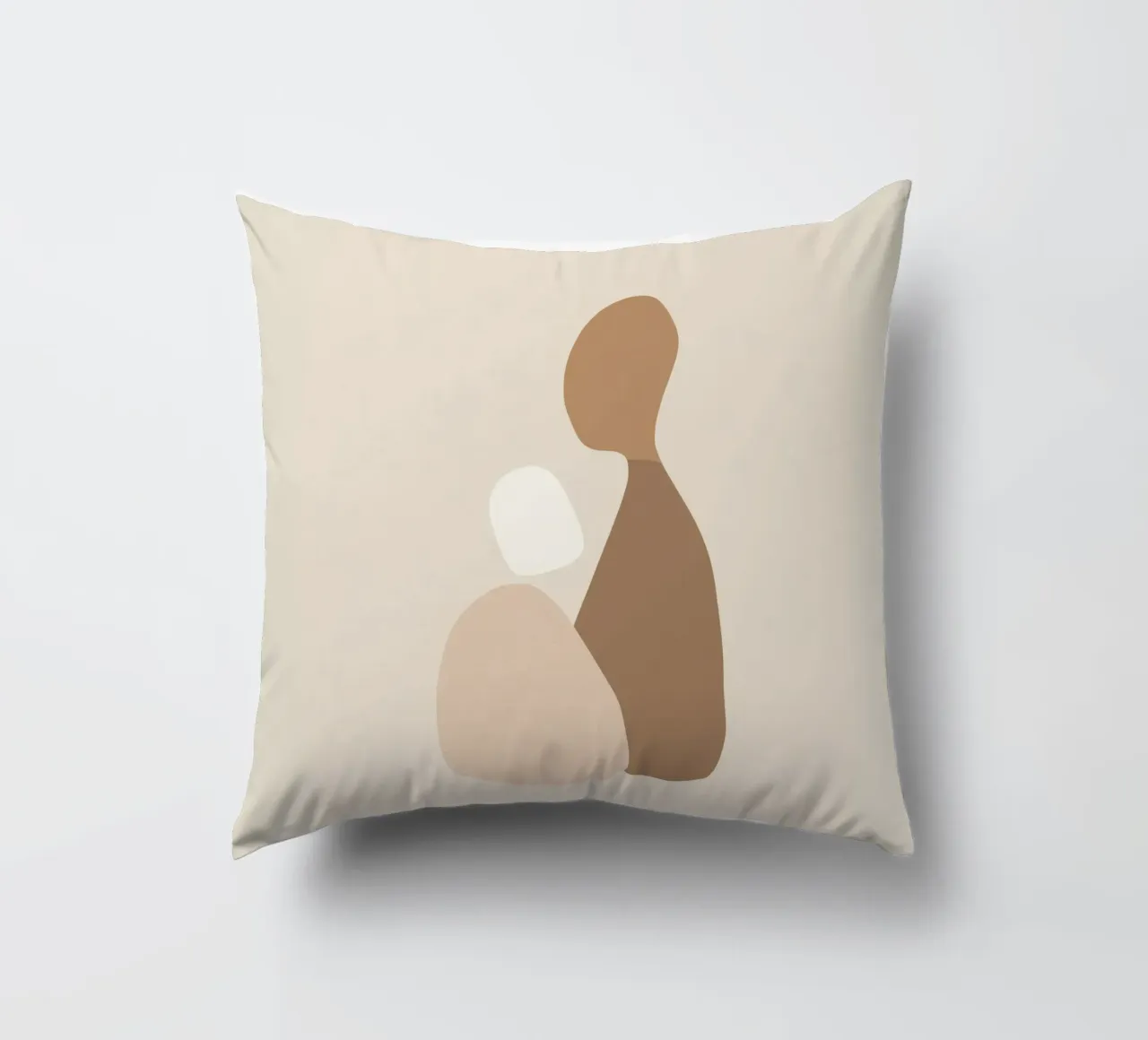 Together - Arte astratta minimale di forme in colori neutri cuscino da Aralyn