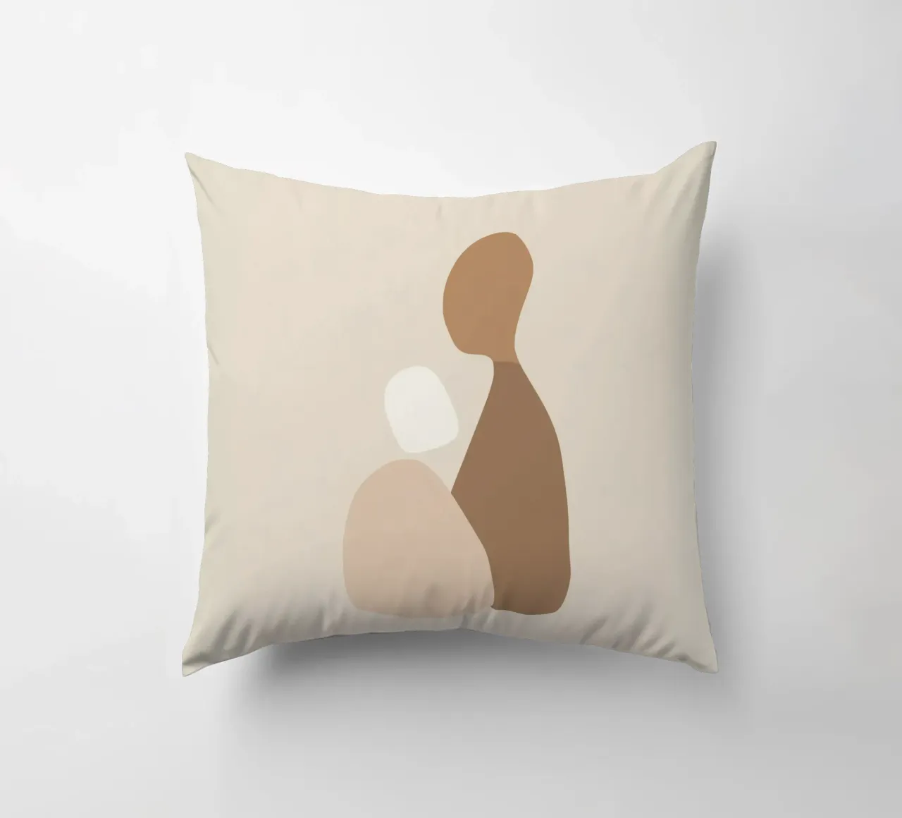 Together - Arte astratta minimale di forme in colori neutri cuscino da Aralyn
