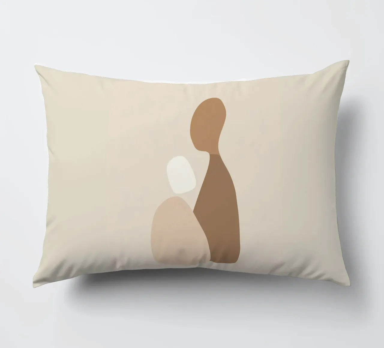 Together - Arte astratta minimale di forme in colori neutri cuscino da Aralyn