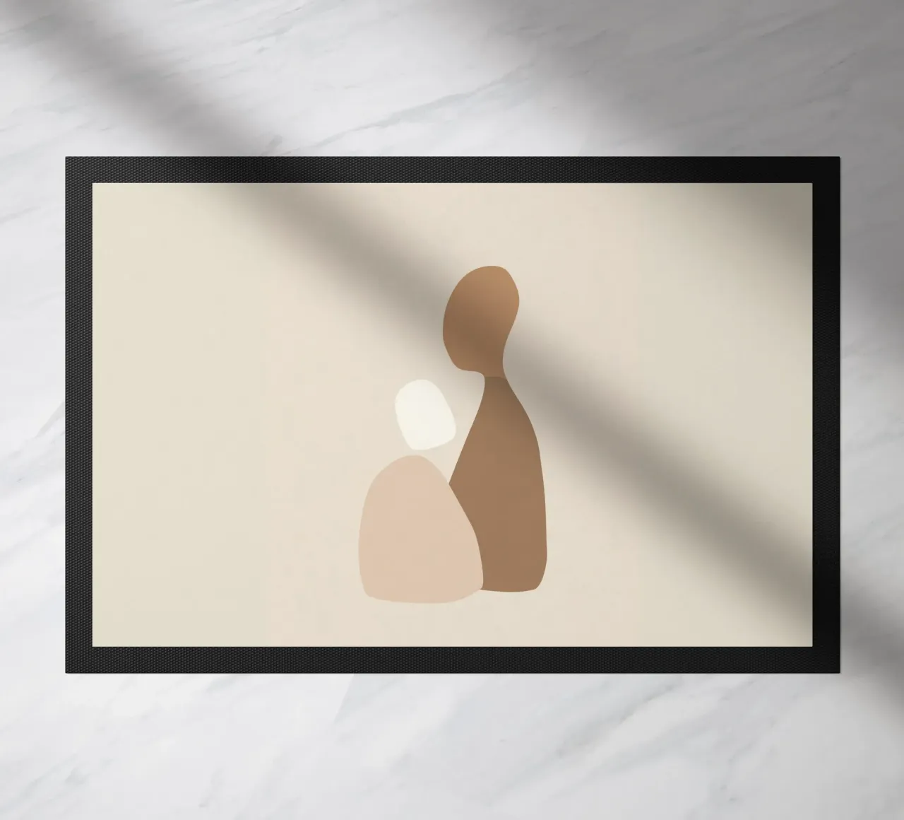 Ensemble - Art abstrait minimal de formes dans des couleurs neutres paillasson de Aralyn