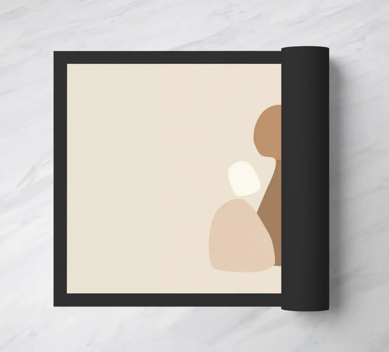 Ensemble - Art abstrait minimal de formes dans des couleurs neutres paillasson de Aralyn