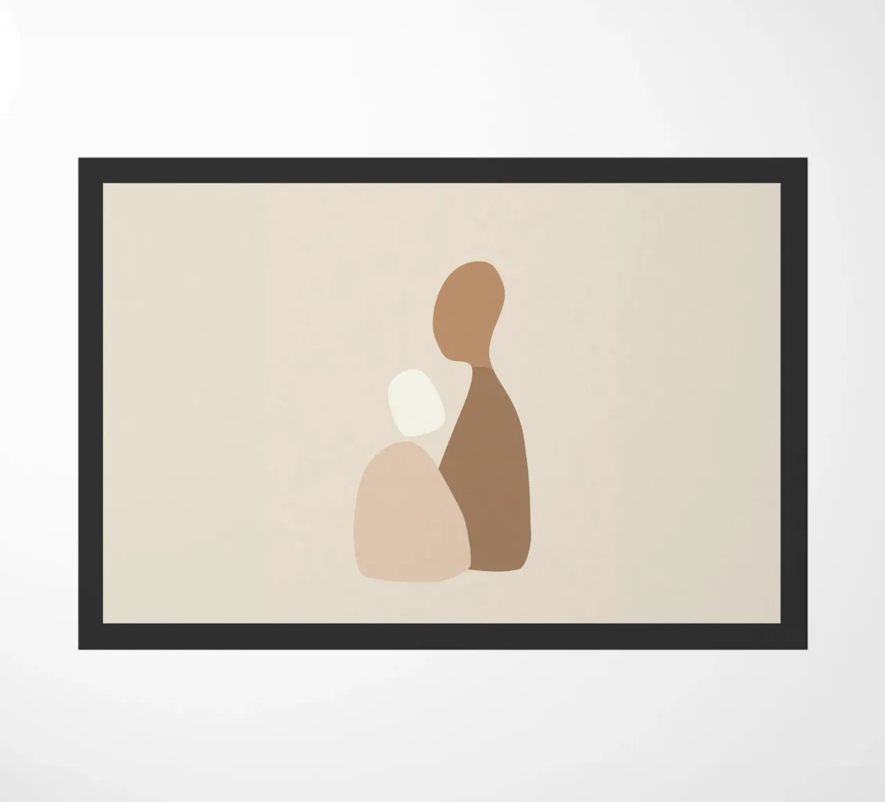Ensemble - Art abstrait minimal de formes dans des couleurs neutres paillasson de Aralyn