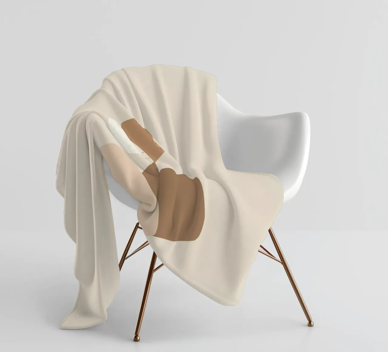 Together – Minimal Abstract Shapes Art in Neutral Colors fleece blanket by Aralyn